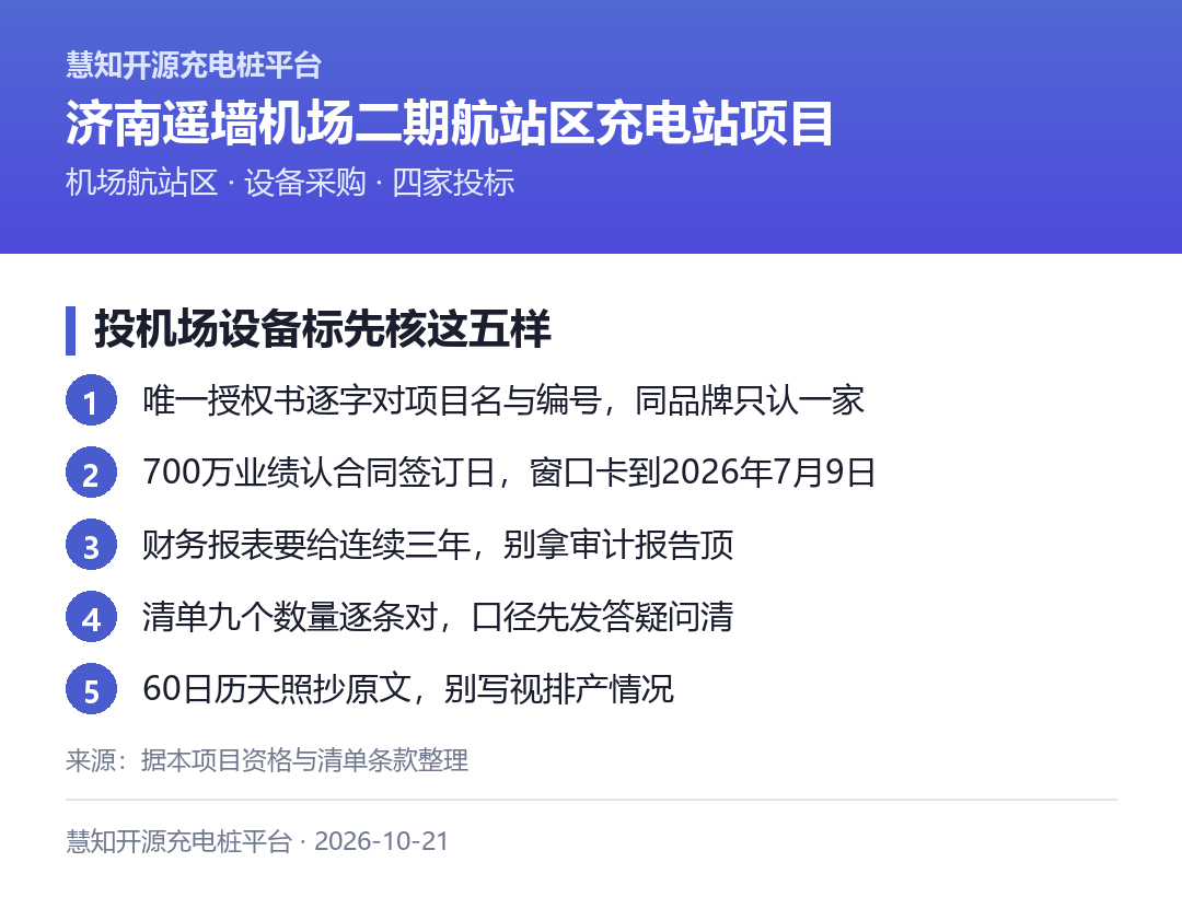 投机场设备标先核这五样:唯一授权书、700万业绩时间窗、连续三年财报、清单九个数字、供货期逐字照抄